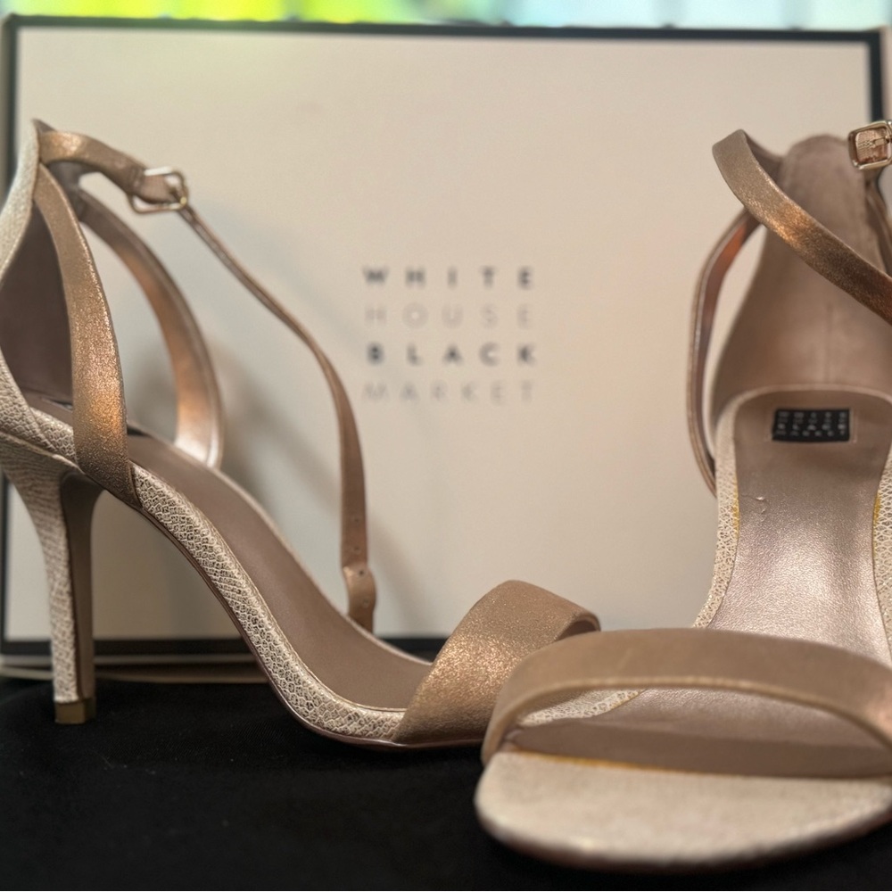 White House Black Market Metallic Selene Heels